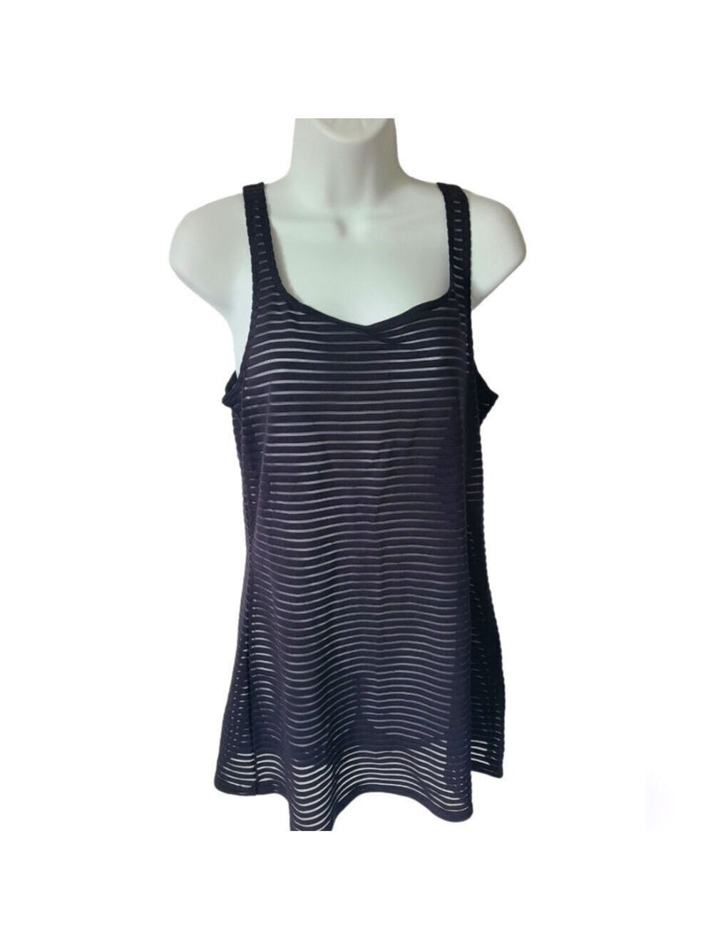 TRÏBE Black Semi Sheer Sleeveless Beach Cover Up Size Large